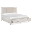 Magnussen Home Willowbrook Egg Shell White King Panel Upholstered Storage Bed