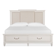 Magnussen Home Willowbrook Egg Shell White King Panel Upholstered Storage Bed