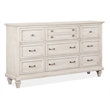 Magnussen Home Newport Alabaster Drawer Dresser With Landscape Mirror
