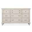 Magnussen Home Newport Alabaster Drawer Dresser With Landscape Mirror