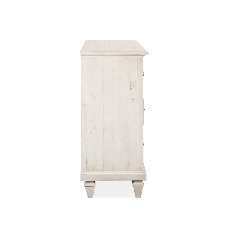 Magnussen Home Newport Alabaster Drawer Dresser With Landscape Mirror