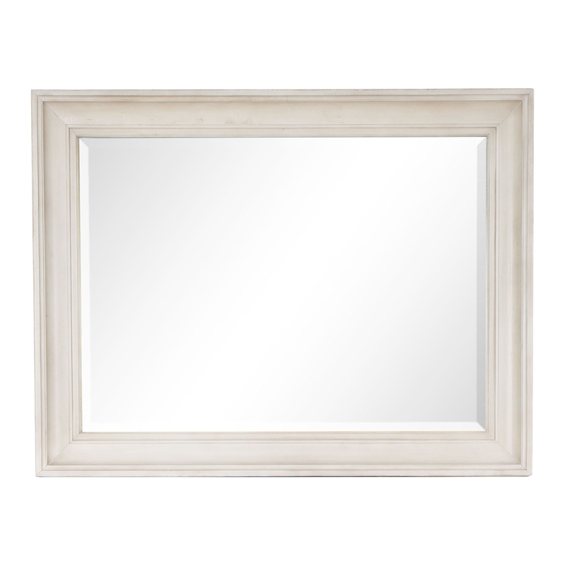 Magnussen Home Newport Alabaster Drawer Dresser With Landscape Mirror