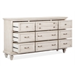 Magnussen Home Newport Alabaster Drawer Dresser With Landscape Mirror