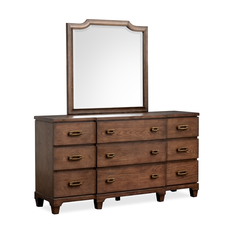 Salt Life Home Sugar Mill Spiced Rum Drawer Dresser With Shaped Mirror