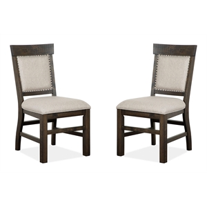 Magnussen Home Bellamy Peppercorn Upholstered Side Chair Two Pack