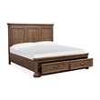 Magnussen Home Adler Court Florentine Walnut King Panel Storage Bed