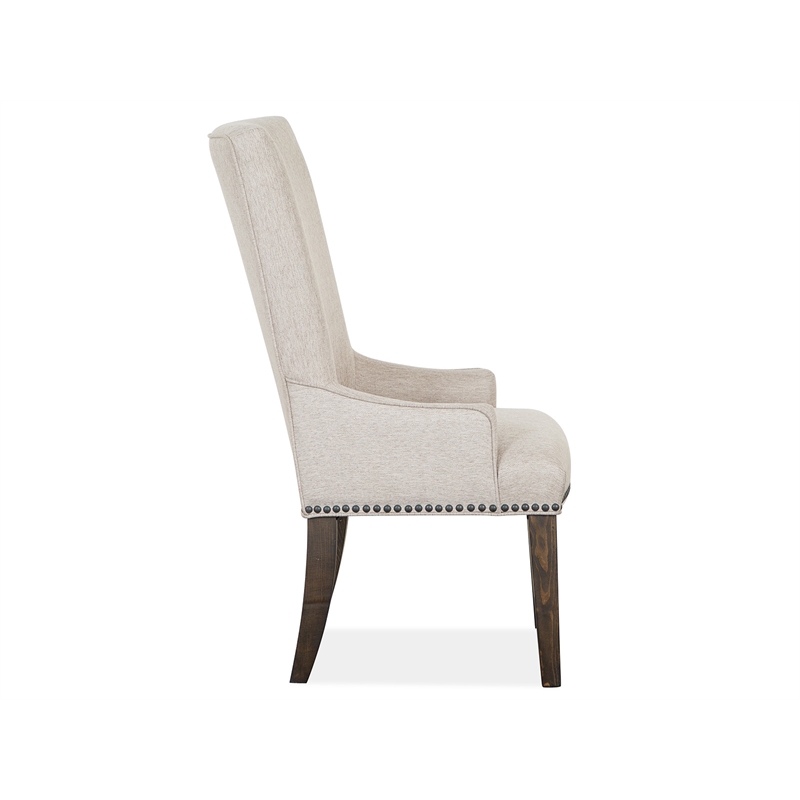 Magnussen Home Bellamy Peppercorn Upholstered Host Chair Two Pack