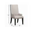 Magnussen Home Bellamy Peppercorn Upholstered Host Chair Two Pack