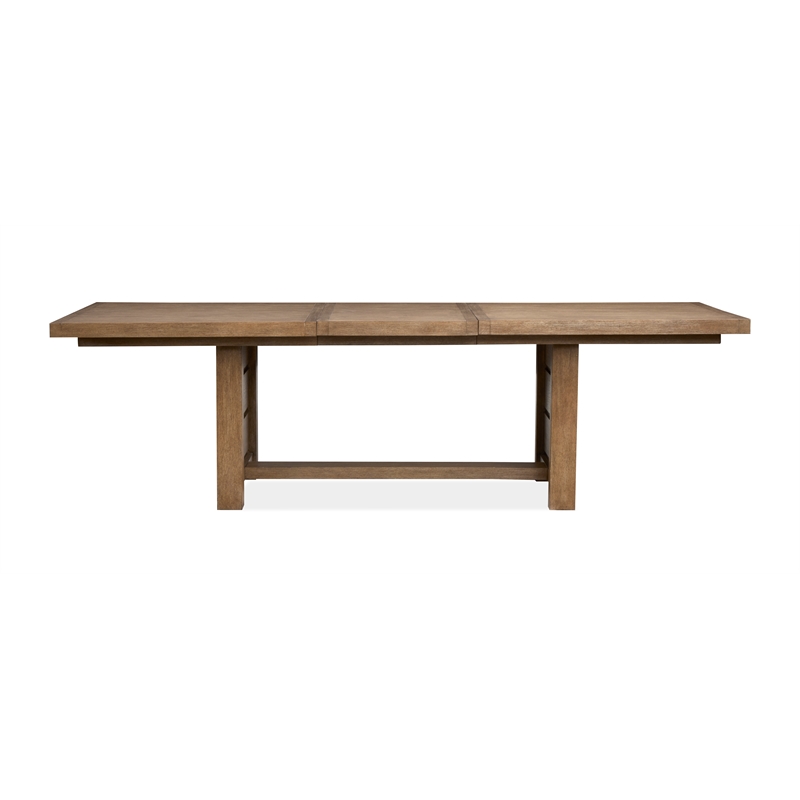 Magnussen Home Plum Creek Sierra Brown Extendable Trestle Dining Table