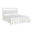 Magnussen Home Springhouse Whisper White King Upholstered Panel Storage Bed