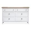 Salt Life Home Windmill Harbour White Whisp and Sand 6-Drawers Dresser