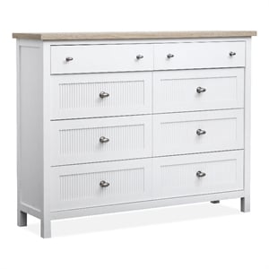 Salt Life Home Windmill Harbour White Whisp and Sand 8-Drawer Chesser