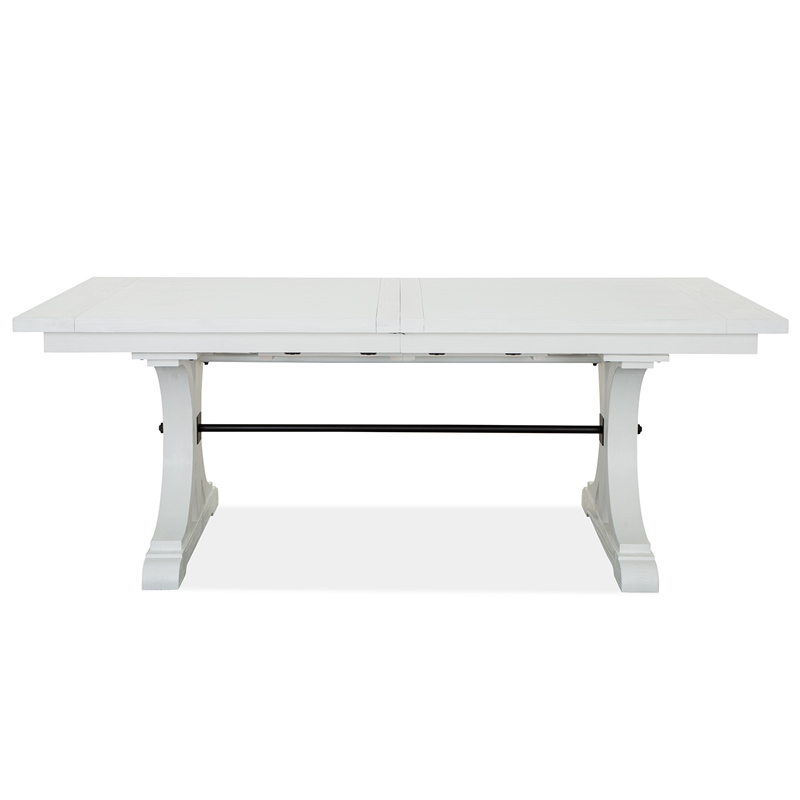Magnussen Home Harper Springs Silo White Extendable Trestle Dining Table