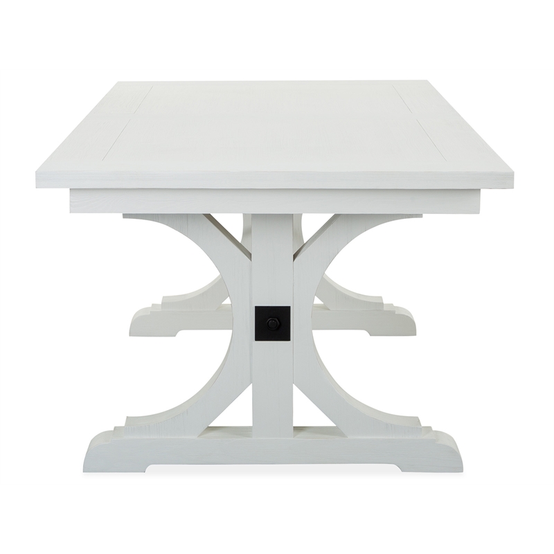 Magnussen Home Harper Springs Silo White Extendable Trestle Dining Table