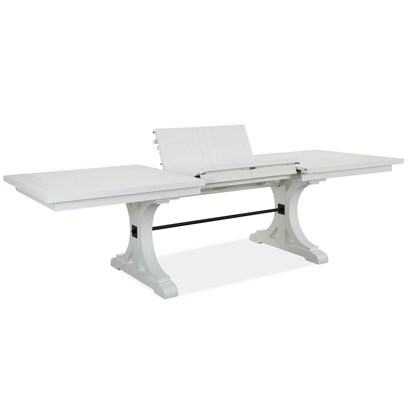 Magnussen Home Harper Springs Silo White Extendable Trestle Dining Table