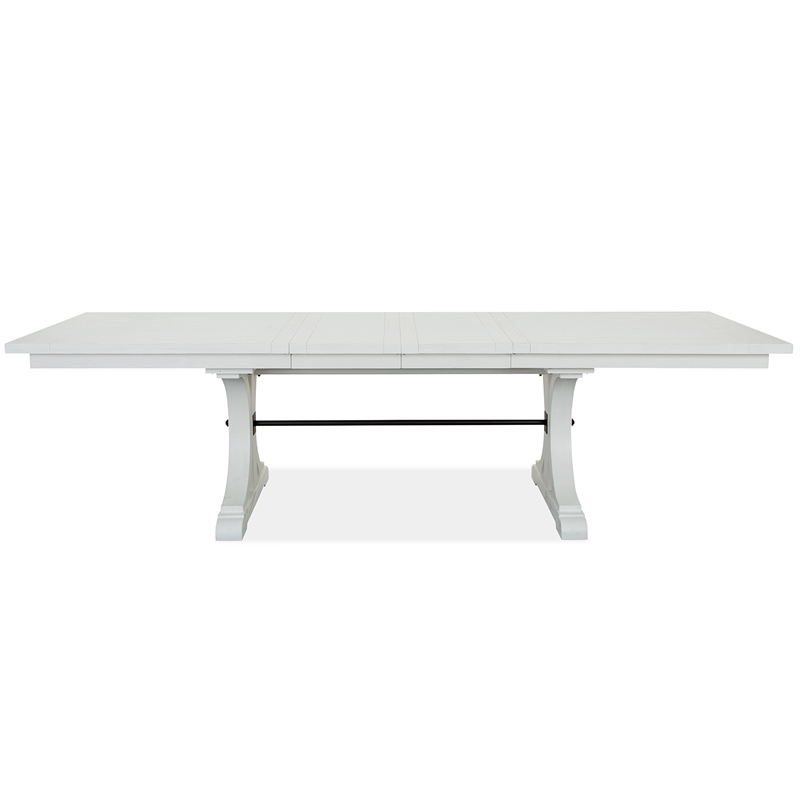 Magnussen Home Harper Springs Silo White Extendable Trestle Dining Table