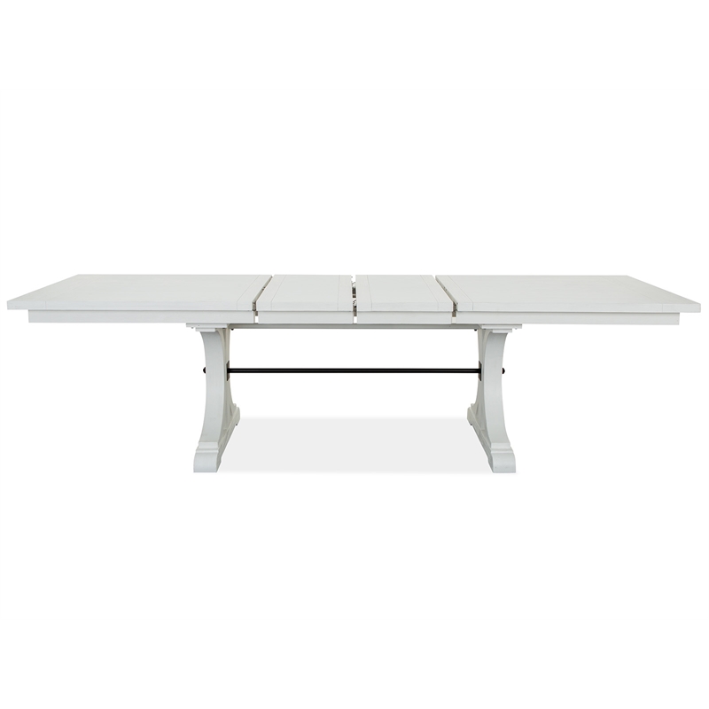 Magnussen Home Harper Springs Silo White Extendable Trestle Dining Table