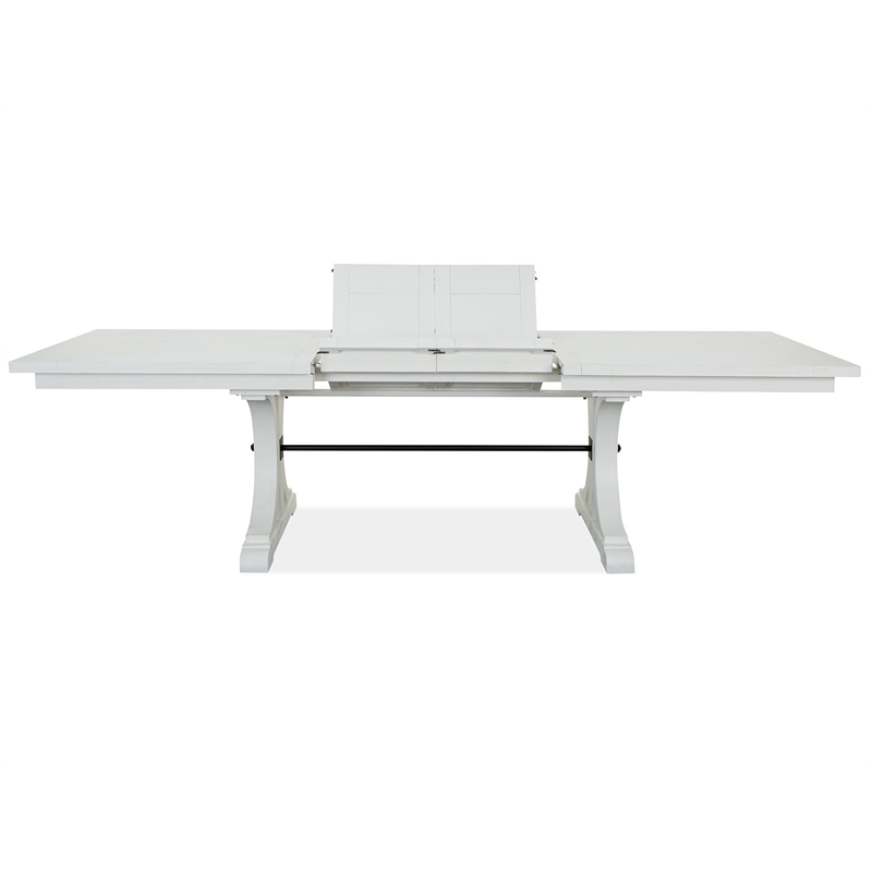 Magnussen Home Harper Springs Silo White Extendable Trestle Dining Table