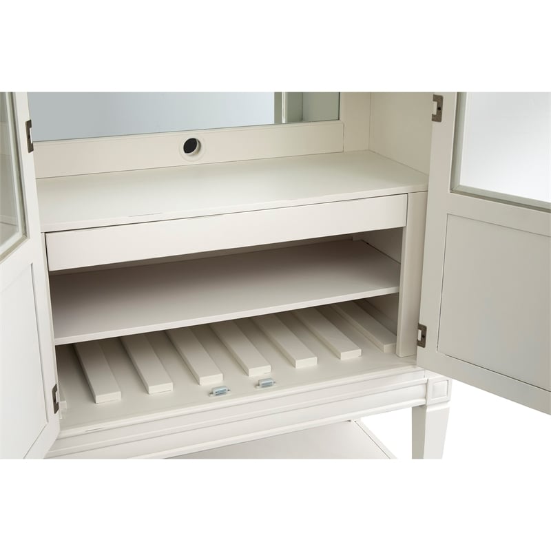 Magnussen Home Willowbrook Egg Shell White Display Cabinet