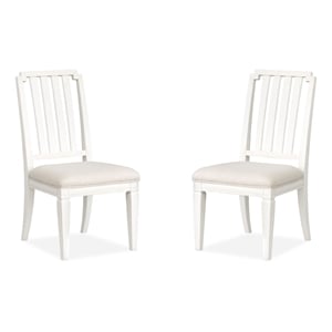 Magnussen Home Willowbrook Egg Shell White Upholstered Side Chair Two Pack