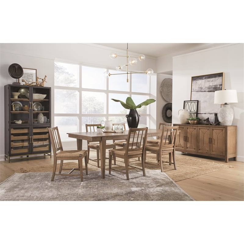 Magnussen Home Lindon Belgian Wheat Paper Cord Side Chair Two Pack