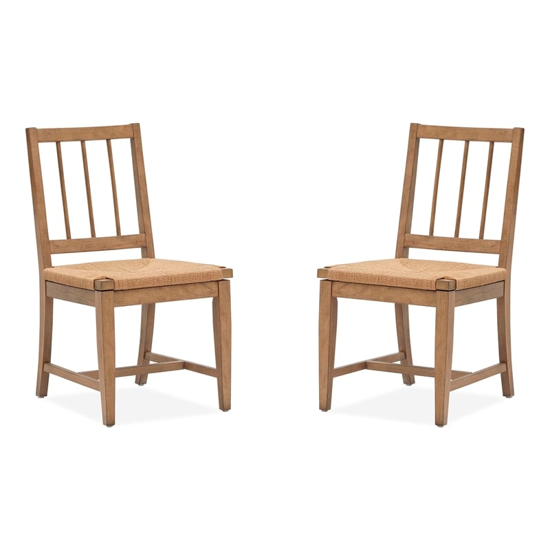 Magnussen Home Lindon Belgian Wheat Paper Cord Side Chair Two Pack