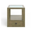 Magnussen Home Hardison Warm Stone And Clear Glass Rectangular End Table