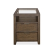 Magnussen Home Merrick Homestead Brown And Clear Glass Rectangular End Table