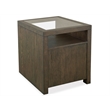 Magnussen Home Merrick Homestead Brown And Clear Glass Rectangular End Table
