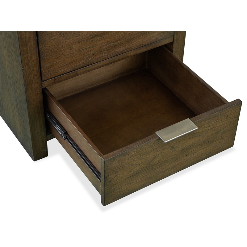Magnussen Home Merrick Homestead Brown And Clear Glass Rectangular End Table