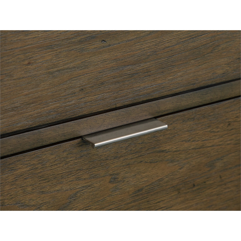 Magnussen Home Merrick Homestead Brown And Clear Glass Rectangular End Table