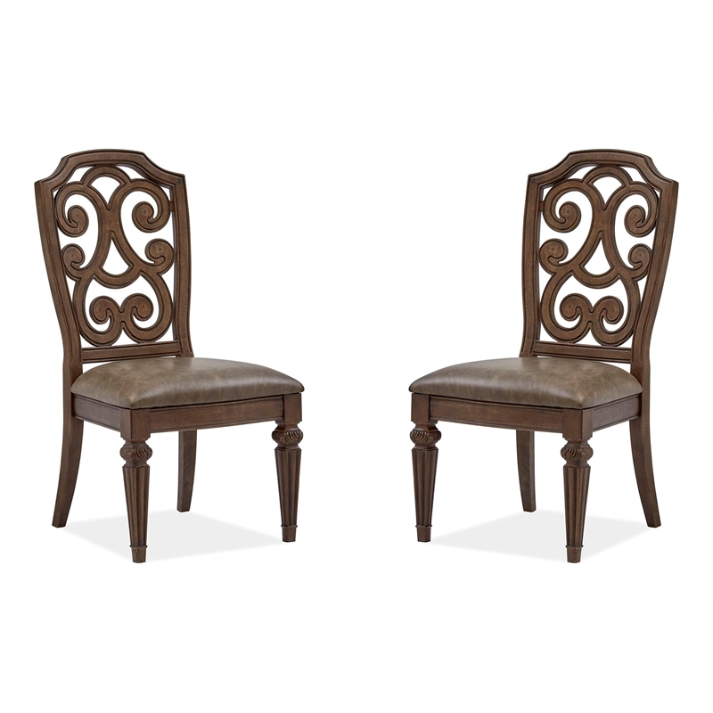 Magnussen Home Durango Willadeene Brown Upholstered Side Chair Two Pack