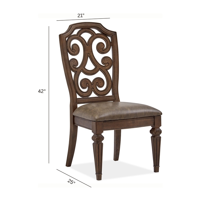 Magnussen Home Durango Willadeene Brown Upholstered Side Chair Two Pack