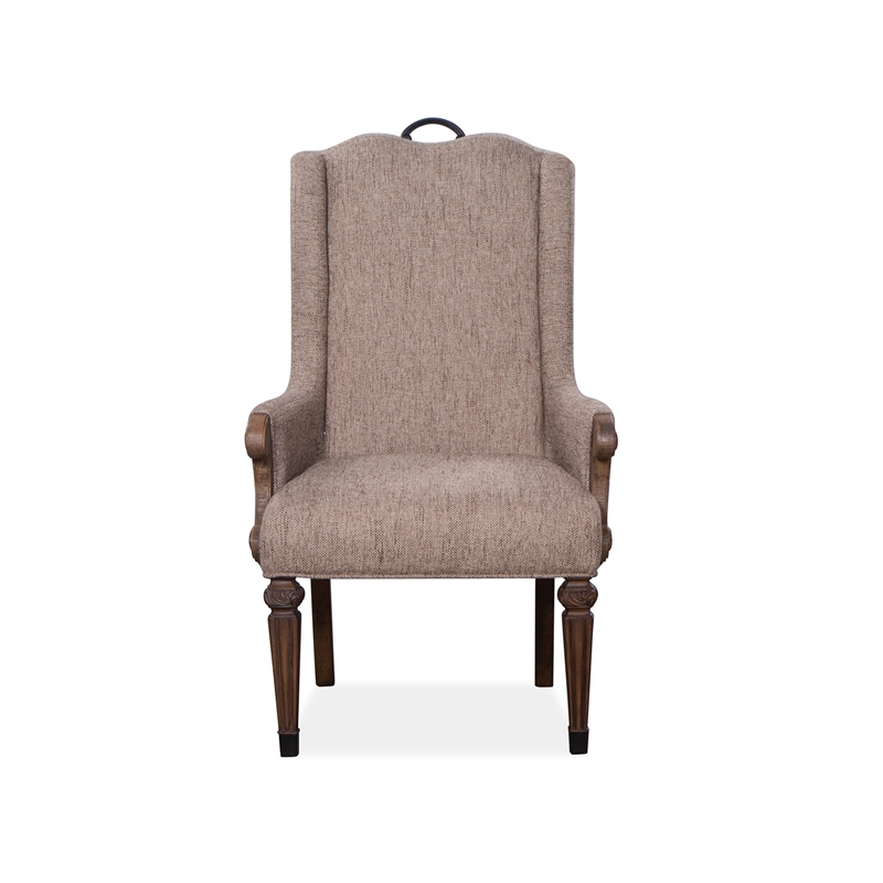 Magnussen Home Durango Willadeene Brown Upholstered Host Chair Two Pack