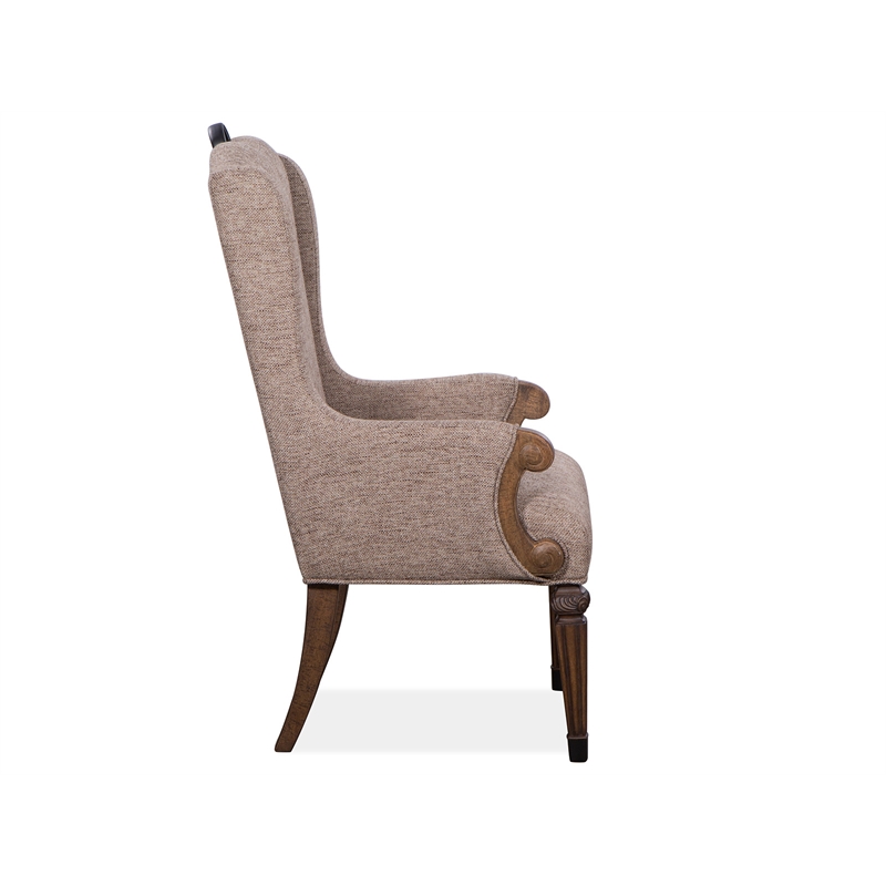 Magnussen Home Durango Willadeene Brown Upholstered Host Chair Two Pack