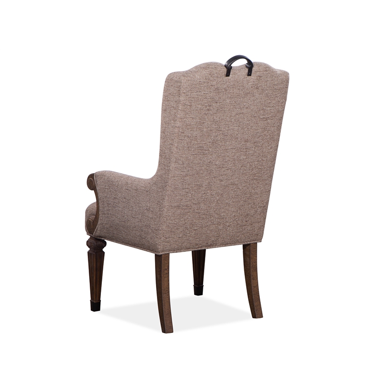 Magnussen Home Durango Willadeene Brown Upholstered Host Chair Two Pack