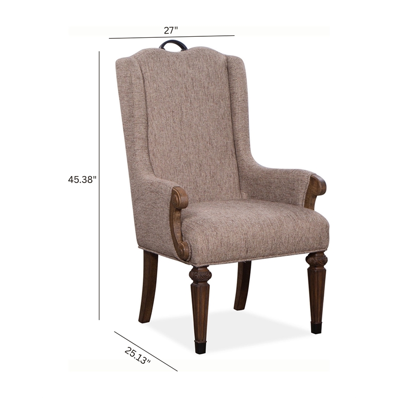 Magnussen Home Durango Willadeene Brown Upholstered Host Chair Two Pack