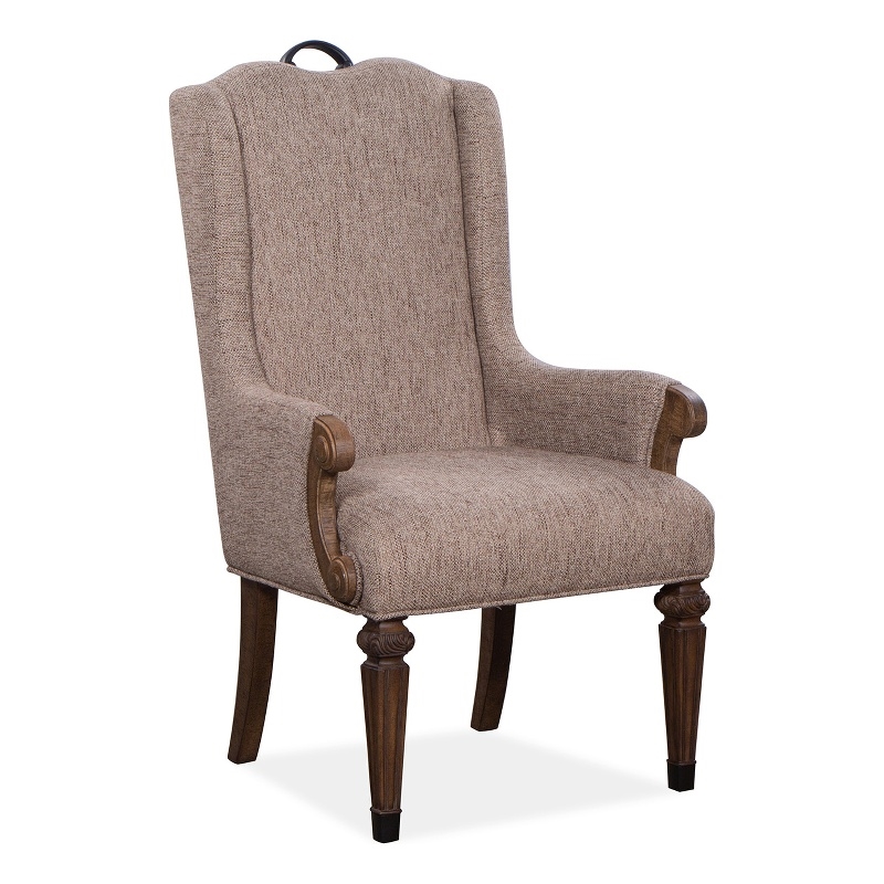 Magnussen Home Durango Willadeene Brown Upholstered Host Chair Two Pack