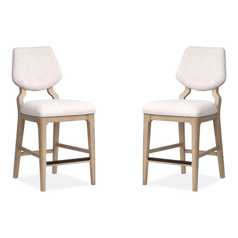 Salt Life Home Sunset Cove Sanibel Brown Upholstered Counter Chair(Set of 2)