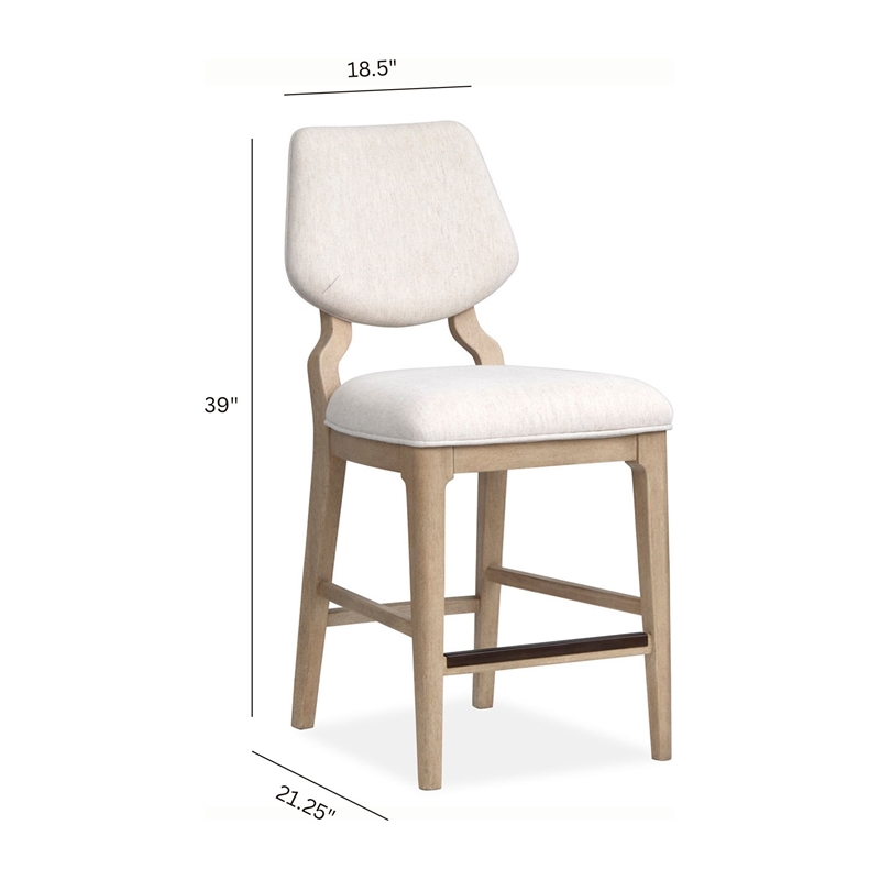 Salt Life Home Sunset Cove Sanibel Brown Upholstered Counter Chair(Set of 2)