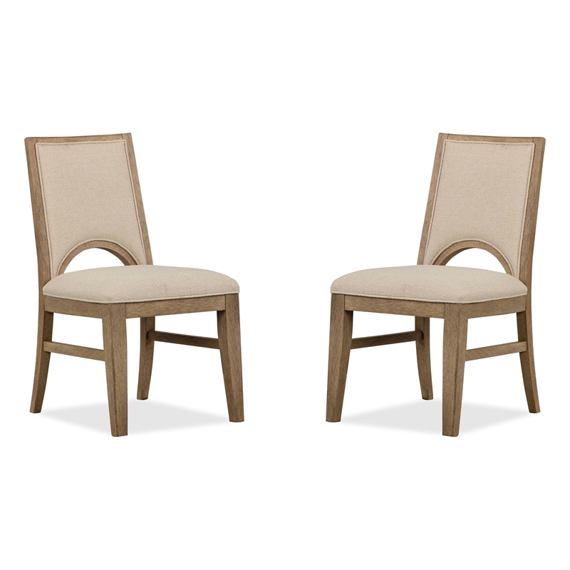 Magnussen Home Tristan Swiss Coffee Upholstered Side Chair Two Pack