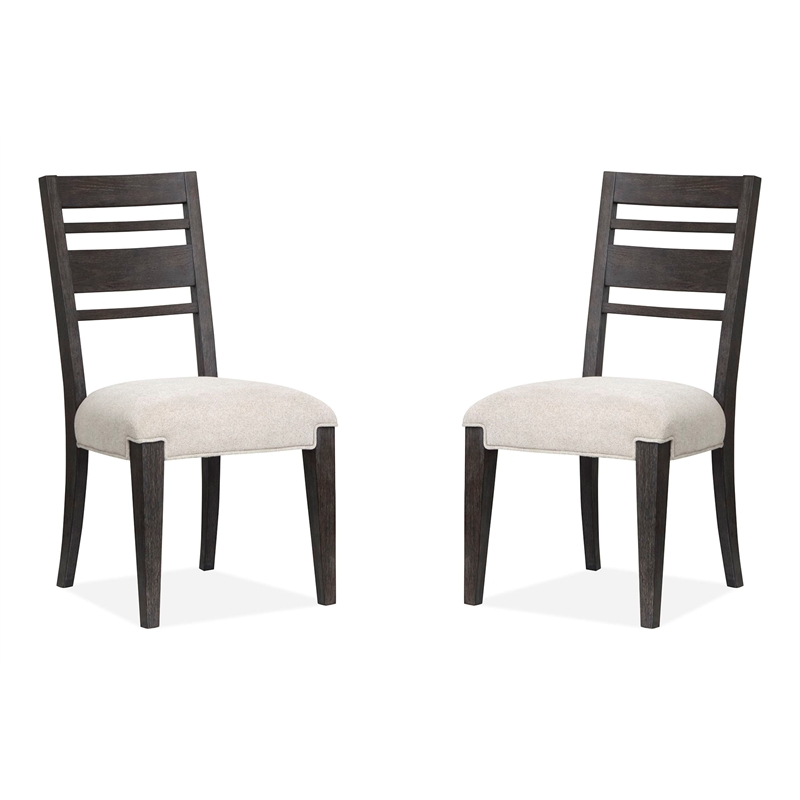 Magnussen Home Plum Creek Ravenwood Black Upholstered Side Chair Two Pack