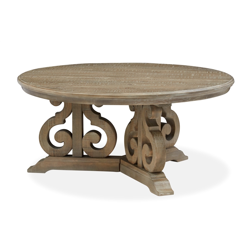 Magnussen Home Tinley Park Dove Tail Grey Round Cocktail Table