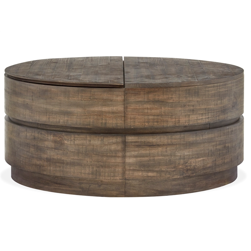 Magnussen Home Baisden Tobacco Round Lift Top Cocktail Table With Casters