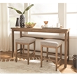 Magnussen Home Lindon Belgian Wheat Grey Upholstered Stool