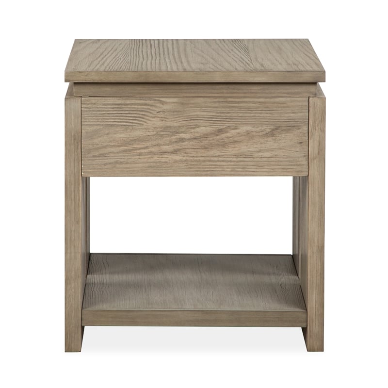 Magnussen Home Conrad Stone Harbor Grey Rectangular End Table