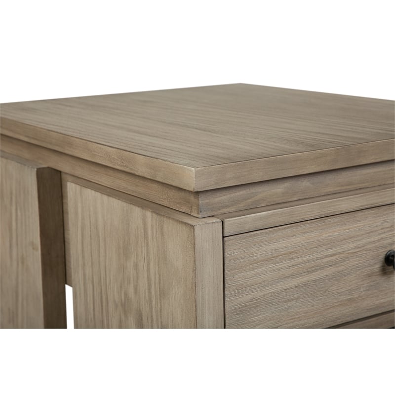 Magnussen Home Conrad Stone Harbor Grey Rectangular End Table