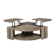 Magnussen Home Conrad Stone Pie Shaped Lift Top Cocktail Table With Casters