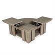 Magnussen Home Conrad Stone Pie Shaped Lift Top Cocktail Table With Casters
