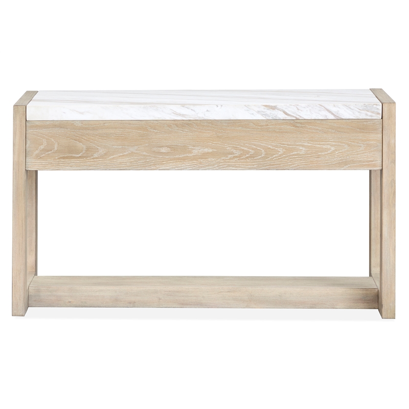 Magnussen Home Preston Gallery Buff And Antique Silver Rectangular Sofa Table